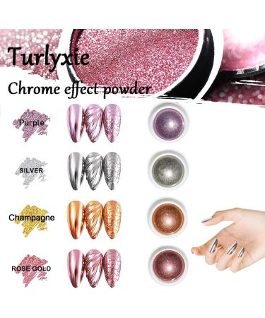 6 Color Chrome Powder for Nails Gold Silver Pink Chrome Nail Power Iridescent Metallic Mirror Nail Powders for Nail Art DIY Accessories - Buy Online on GoSupps.com