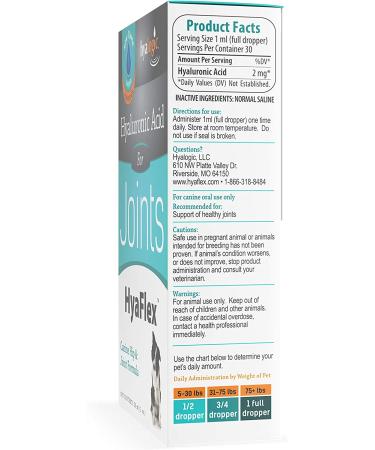 Hyalogic HyaFlex Hyaluronic Acid for Dogs - 1 oz (30 ml) - Joint Support & Hydration - Buy Online on GoSupps.com