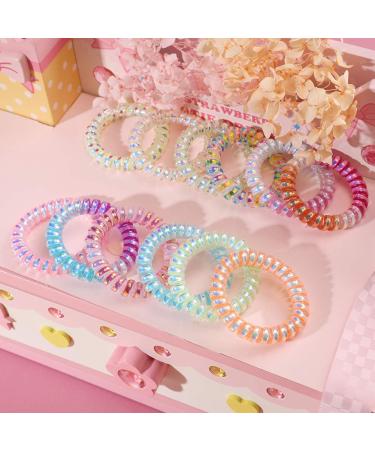 PinkSheep 24 Pack No Crease Hair Ties - Colorful Elastic Coil Hair Accessories for Women and Girls - Buy Online on GoSupps.com