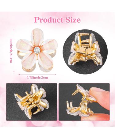 12 Mini Flower Hair Clips - Trendy Non-Slip Plastic Hair Accessories for Valentine's Day Weddings & Beach Parties - Buy Online on GoSupps.com