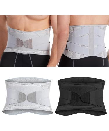 Back Bandage & Support Belt for Lower Back Relief | Breathable 4 Strut Back Support | Ideal for Work - Gray - Buy Online on GoSupps.com