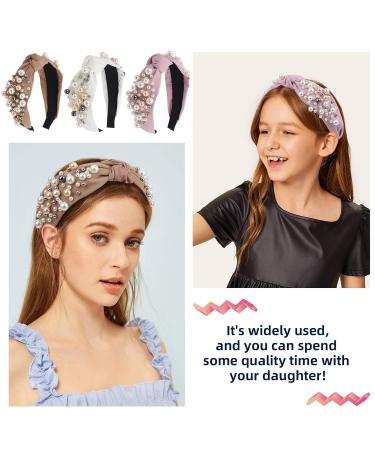 OAOLEER 6 Pack Vintage Pearl Headbands for Women - Multicolor Wide Hair Bands - Buy Online on GoSupps.com