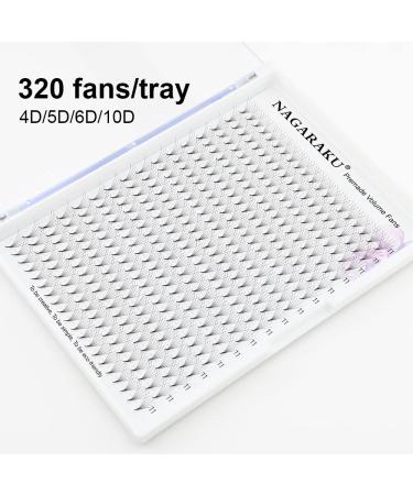 Nagaraku 320pcs Volume Eyelash Extensions - 6D 0.07mm C Curl Premade Fans Narrow Stem 10mm 16 Rows - Shop Internationally! - Buy Online on GoSupps.com