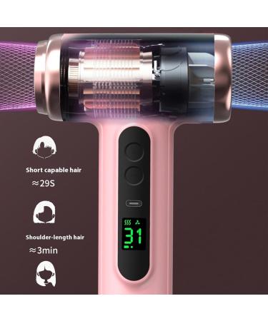Cordless Hair Dryer 200W High Speed Low Noise Portable Blow Dryer USB Rechargeable Hot Cold Blow Hair Dryer with Nozzle for Home Travel Students (US Plug 100 240V) US Plug 100 240V Roseate - Buy Online on GoSupps.com