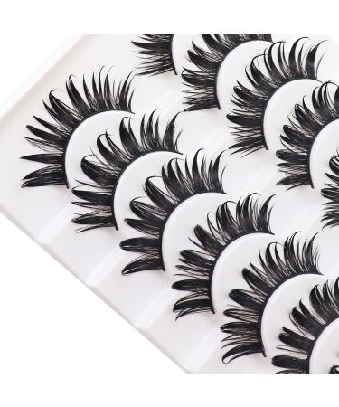 Losha False Eyelashes 20mm Spiky Manga Lashes Natural Look | 10 Pairs, Wet Look Lashes for Cosplay - Pack of Fluffy Anime False Eyelashes - Buy Online on GoSupps.com