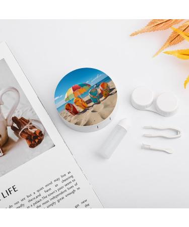 Colorful Contact Lens Case - Portable Beach Ball Travel Storage Box for Contacts - Buy Online on GoSupps.com
