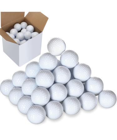 50 Pieces Practice Golf Balls Bulk 45 g Solid Rubber Golf Training Balls High Bounce Performance for Hit Away Swing Driving Range Indoor Outdoor Training()