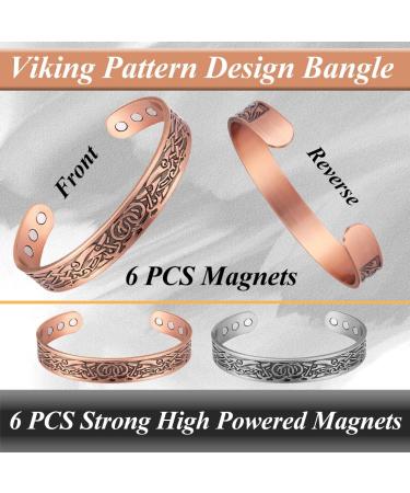 VicMAG Copper Magnet Hardship Bracelet for Men - Arthritis Pain Relief | Adjustable Pure Copper Cuff with Gift Box - Buy Online on GoSupps.com