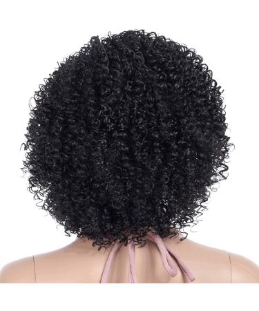 Black Fluffy Curly Wig for Black Women - Heat-Resistant Synthetic Full Wig for Cosplay & Daily Wear - Buy Online on GoSupps.com