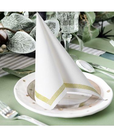 LEKOCH 50 PCs Premium Airlaid Napkins - Elegant White Design 40x40cm - High-Quality Disposable Napkins for Weddings & Events - Buy Online on GoSupps.com