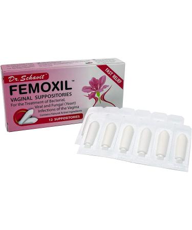 Dr. Schavit FEMOXIL Vaginal Suppositories - Natural Plant-Based Formula for Bacterial, Viral, and Yeast Infections - Fast Soothing Relief, pH Balance & Health - Buy Online on GoSupps.com