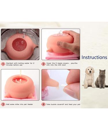 Puppy Milk Feeder with Four 4 Nipples Silicone Puppy Nursing Station Pet Milk Feeder Bowl for Kittens  Puppies  Rabbits Kitten Nipple Puppy Feeder Capacity 200ml 6.76us fl oz Pink - Buy Online on GoSupps.com