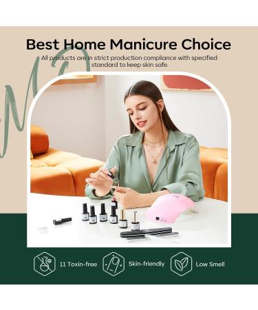 Modelones 28 Colors Gel Nail Kit with 48W Nail Lamp - DIY Home Nail Curing Set for Women in Orange Red - Buy Online on GoSupps.com