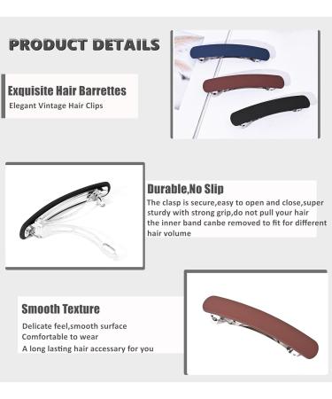 Shop 3-Piece Vintage French Hair Clips for Women | Automatic Medium Hair Clips for Thin Fine Hair - Multi Colors - Buy Online on GoSupps.com
