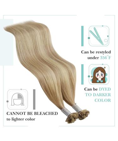 Youngsee Real Hair Extensions - Goldblond Bondings 35cm U Tip Remy Keratin Hair 50g #16/25 #p16/22 - International Shipping Available - Buy Online on GoSupps.com