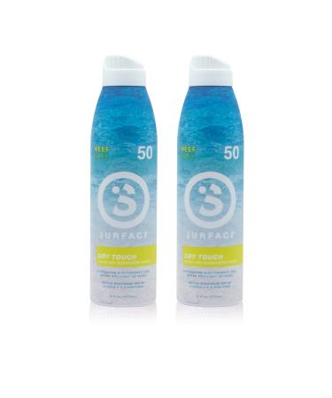 Surface Dry Touch Spray Sunscreen - Lightweight & Water Resistant Sunscreen Spray with Broad Spectrum UVA/UVB Protection - Cruelty & Paraben Free, Reef Safe Sunblock Spray - SPF 50, 6oz, 2 Count 6 Fl Oz (Pack of 2) SPF 50