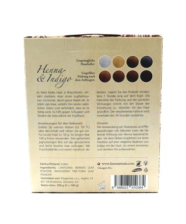 Natural Hair Color & Care - Henna & Indigo Brown Powder 200g | Eco-friendly & Organic Hair Dye - Buy Online on GoSupps.com