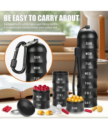 Portable Stacking Keychain Pill Box Waterproof Medicine Organizer for Travel Vitamins & More - Buy Online on GoSupps.com