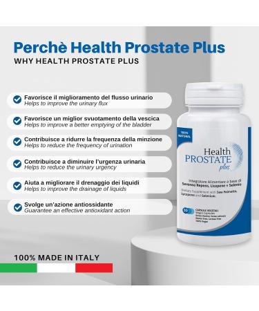 Health Prostate Plus - Dietary Supplements for Prostate & Urinary Tract Support with Serenoa Repens Lycopene & Selenium - 30 Vegan Capsules - Buy Online on GoSupps.com
