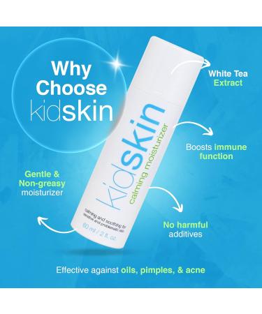 Kidskin Calming Moisturizer | 60ml Facial Lotion for Dry Skin | Gentle Kids Lotion with White Tea Extract - Buy Online on GoSupps.com