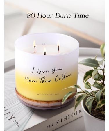 Vanilla Caramel Latte Soy Candle | I Love You More Than Coffee | Highly Scented 15.8 oz Relaxing Caf Gift | Natural Clean Burn Candle for Men & Women - Buy Online on GoSupps.com