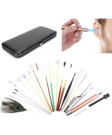 Stainless Steel Ear Wax Removal Tool Kit - 23 Piece Classic Black Set for Clear Ear Canal - Home Ear Care Supplies - Buy Online on GoSupps.com