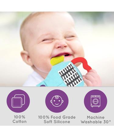 Gummee Glove Baby Teething Mitten - Detachable Teething Toy for 3-6 Months - Premium Black/White Teething Glove for Babies - Buy Online on GoSupps.com