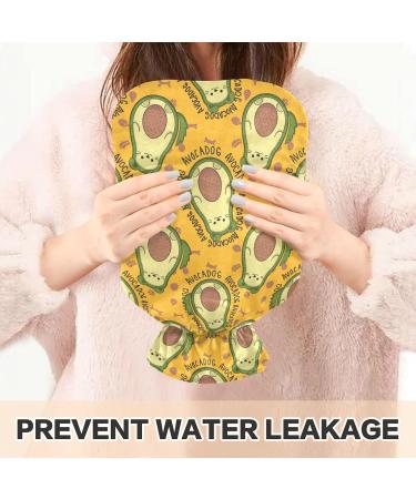 NAANLE Cartoon Avocado Cat Mit & Water Bottle 2L | Large Hot Water Bottle for Bed Hand & Foot Heat Pain Relief & Cold Therapy - Buy Online on GoSupps.com