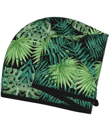 Transparent Palm Leaf Coral Velvet Hair Cap | Quick-Dry Towel Wrap for Travel & Home - Unisex Design - Buy Online on GoSupps.com