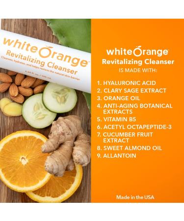 2 White Orange The Only Vitamin C Serum Made with White Part of Orange + 1 White Orange Revitalizing Cleanser Anti Aging Hyaluronic Acid Hydrating & Brightening for Dark Spots Fine Lines & Wrinkles - Buy Online on GoSupps.com