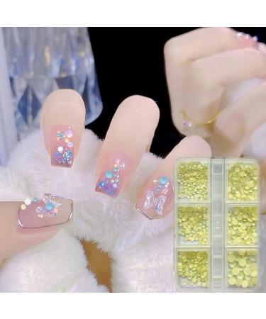 1Box Mixed Nails Art Decorations 3D Beads Nail Easy Installation And Removal Add Charm To Your Nail Nail Supplies Yellow - Buy Online on GoSupps.com