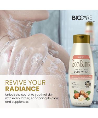 Biocare Youthful Glow Body Wash - Cocoa & Shea Butter Intensive Moisture 16.5 oz | Nourished Soft Skin - Buy Online on GoSupps.com