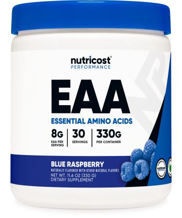 Nutricost EAA Powder 30 Servings (Blue Raspberry) - Essential Amino Acids - Non-GMO, Gluten Free, Vegetarian Friendly Blue Raspberry 30 Servings (Pack of 1) - Buy Online on GoSupps.com