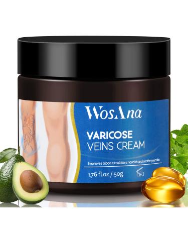 WosAna Varicose Vein Cream for Legs  Spider Veins Treatment Cream Natural Soothing Leg Cream Improve Blood Circulation and Appearance of Legs Relieve the Discomfort and Itching of Legs
