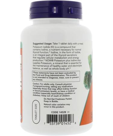 Now Foods Potassium Iodide Supplement - 180 Tablets - Buy Online on GoSupps.com