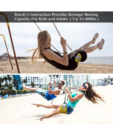 AGPTEK Swing Seat 30.4 x 6 x 0.27 Inch | Yard Swing for Kids & Adults with Metal Triangle Ring - Yellow | 300KG/660LB Weight Limit - Buy Online on GoSupps.com