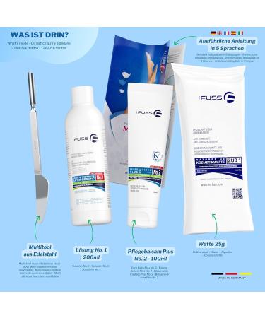 Mr. Fuss No.1 Advanced Pack Multi - Small Nail & Horn Skin Remover | 100ml Savings Package with Cotton Wool & Multitool - International Shipping Available - Buy Online on GoSupps.com