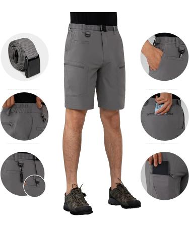 Shallowlulu Men's Water-Resistant Cargo Hiking Shorts - Grey, 30W x 8L - Buy Online on GoSupps.com