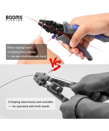 Booms Fishing CP4 Wire Crimping Tool with Cutter | High Carbon Steel Crimping Pliers and Leader Crimper Tool | 7 inch Swager with Ergonomic Handle and 140pcs Sleeves - Buy Online on GoSupps.com