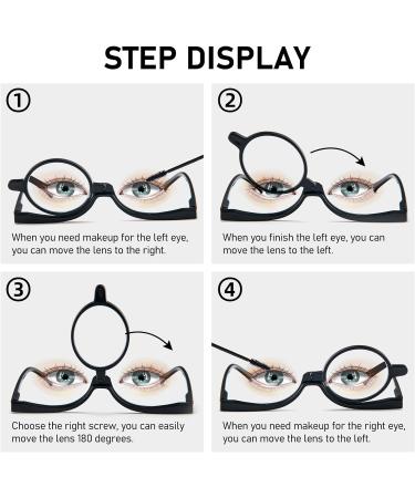 MMOWW Makeup Reading Glasses | Magnifying Makeup Glasses for Women | Flip-Down Single Lens Rotating Glasses | Black 1.5x - Buy Online on GoSupps.com
