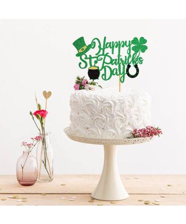 Ercadio 1 Pack Happy St Patrick's Day Cake Toppers Happy St Patrick's Day Cake Picks with Four Leaf Green Hat for st.Patrick s Day Birthday Baby Shower Party Cake Decor Supplies Pattern 12 - Buy Online on GoSupps.com