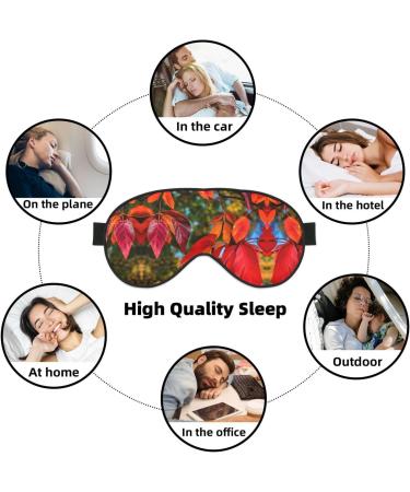 Fall Red Leaves & Fruits Print Unisex Eye Mask | Soft Light-Blocking Sleep Mask - Comfortable Sleep Accessory - Buy Online on GoSupps.com