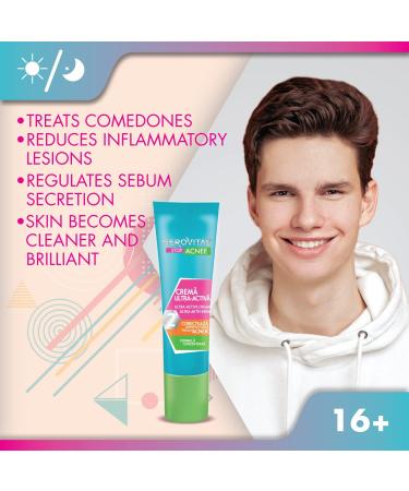 Ultra-Active Face Cream for Acne with Salicylic Acid Reduces Sebum Excess and Pimples Corrects Skin Imperfections Concentrated Formula 15 ml Gerovital Stop Acnee - Buy Online on GoSupps.com