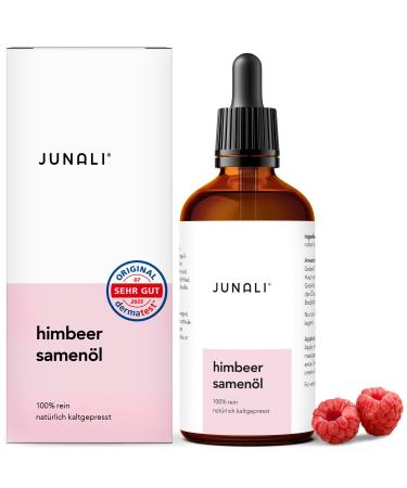 JUNALI Co KG JUNALI Raspberry seed oil 100 pure and coldpressed natural care oil for face hair and body for dry and sensitive skin antiaging 100 ml