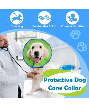 Dog Cone Collar After Surgery Adjustable Dog Cones to Stop Paw Licking Soft & Breathable Pet Recovery Collars Protective Neck Collars for Dogs and Cats Quick Healing Elizabeth Collar (Blue & Green L) - Buy Online on GoSupps.com