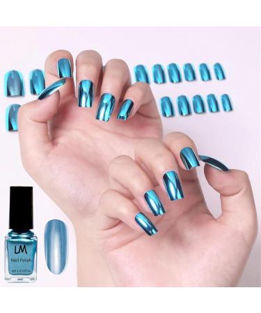 Metal Nail Polish - 6PC Mirror Nail Varnish - Quick Drying Mirror Nail Varnish - Light Pink Dark Pink Silver Rose Gold Blue Green Metallic Effect Nail Polish No UV Needed - Buy Online on GoSupps.com