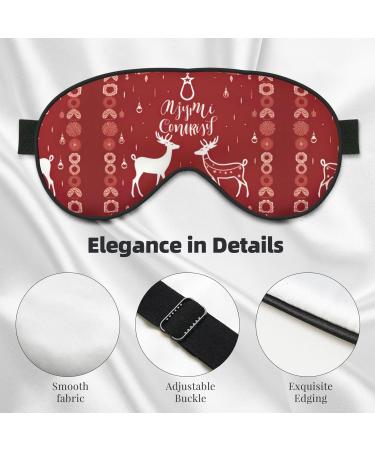 Christmas Elk Print Unisex Sleep Eye Mask - Soft Comfort Eye Shade for Travel Yoga & Shift Work - Buy Online on GoSupps.com