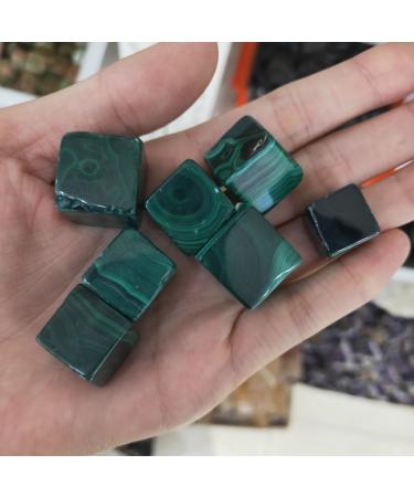 7pcs Beautiful Malachite Tumble Stones Polished Ice Cube StoneStone As Gift Can be Used for ningxiao