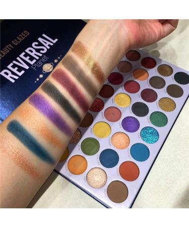 Beauty Glazed Reversal Planet 40-Color Eyeshadow Palette | Waterproof High Pigment Matte & Glitter | Diamond Rainbow Makeup Kit - Buy Online on GoSupps.com