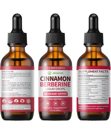 Berberine Drops with Ceylon Cinnamon Bitter Supplement,Berberine HCL Liquid Drops with Turmeric,Green Tea,Apple Cider Vinegar,Black Seed Oil for Overall Support & Digestive System 2 FL OZ 1 Pack - Buy Online on GoSupps.com